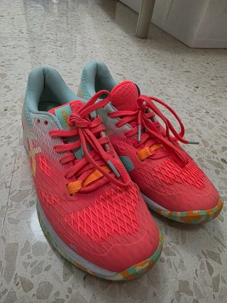Zapatillas Pádel Asics Mujer Rosa y Turquesa