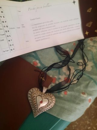 Collana StainGold cuore con rubino