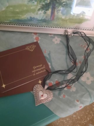 Collana StainGold cuore con rubino
