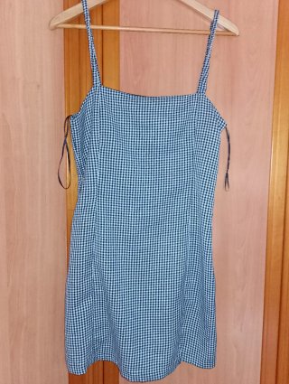 Vestido cuadros negro y blanco