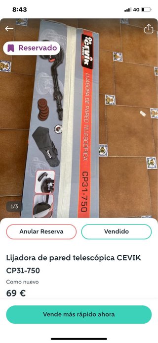 Lijadora de pared telescópica CEVIK CP31-750