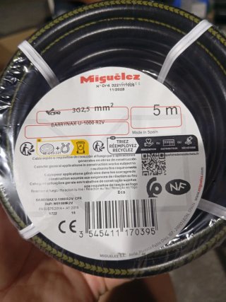 Cable Miguélez BARRYNAX U-1000 R2V 3G2,5