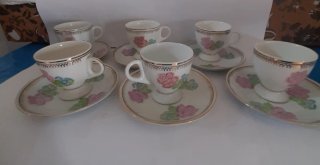 Juego de 6 tazas de café de porcelana