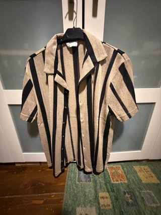 Camisa Springfield Rayas Beige/Negro Talla L