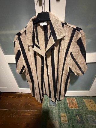 Camisa Springfield Rayas Beige/Negro Talla L