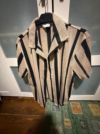 Camisa Springfield Rayas Beige/Negro Talla L
