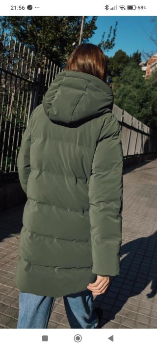 Anorak acolchado verde Zara