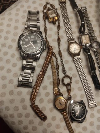 Lote relojes antiguos y joyas