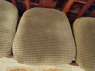 Juego de 6 sillas de madera tapizadas
