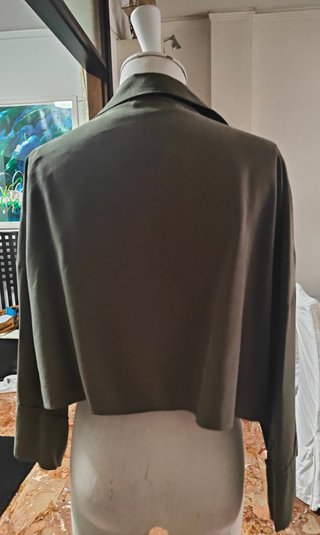 Camicia Zara verde oliva corta
