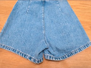 Falda pantalón vaquera mini Stradivarius T32
