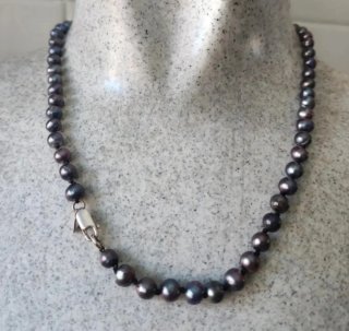 Collar y pendientes perlas naturales y plata