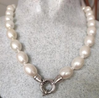 Collar y pendientes perlas naturales y plata