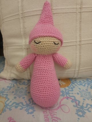 Muñeco bebé crochet rosa