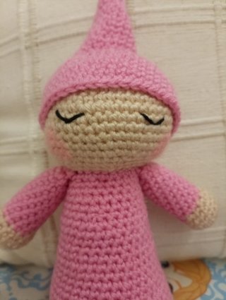 Muñeco bebé crochet rosa