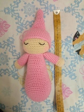 Muñeco bebé crochet rosa