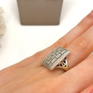 Pendientes y anillo de oro 18kt con diamantes