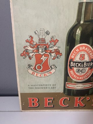 Insegna pubblicitaria Birra Beck’s anni ’50