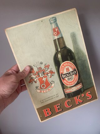Insegna pubblicitaria Birra Beck’s anni ’50