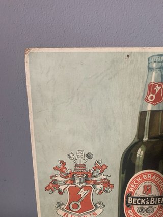 Insegna pubblicitaria Birra Beck’s anni ’50
