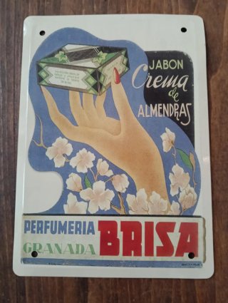 Cinco placas metálicas imágenes anuncios antiguos