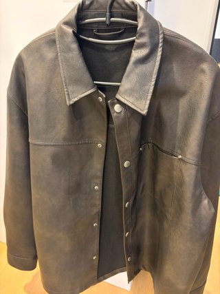 Chaqueta Zara Cuero Marrón Sin Estrenar