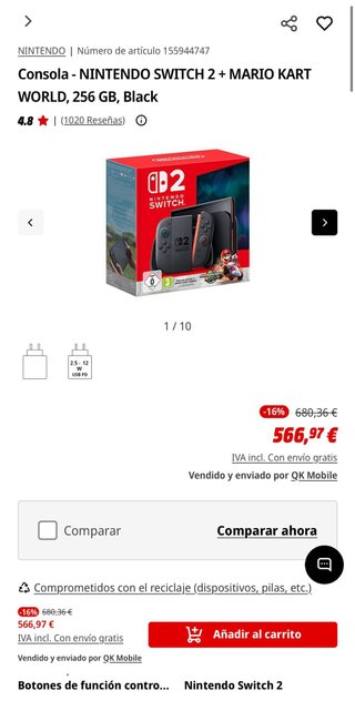 Nintendo Switch 2 con Mario Kart World