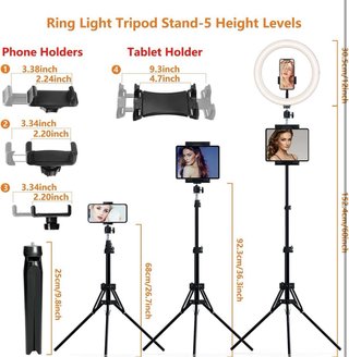 PEYOU Aro de Luz 183cm con Trípode