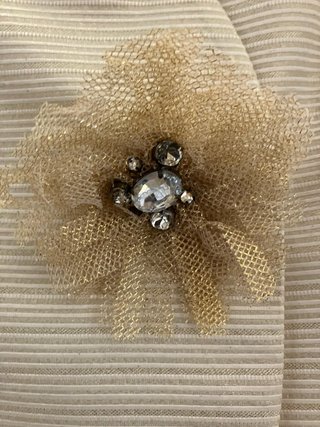 Elegante conjunto de 2 piezas beige y dorado