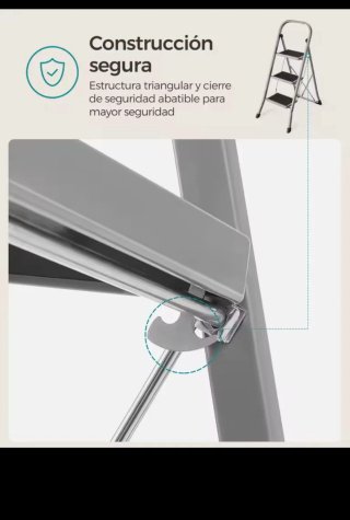 NUEVA! Escalera plegable ultra delgada 3 peldaños