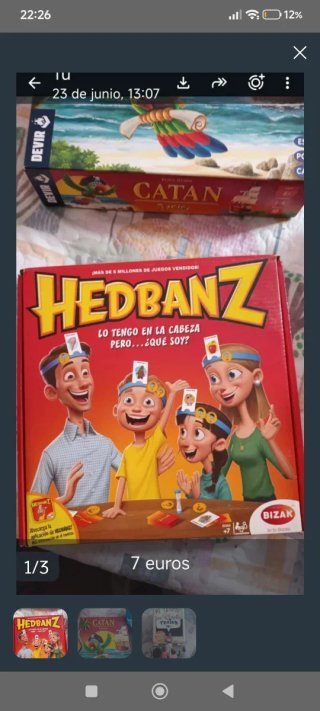 Juego de mesa Hedbanz y Catan Junior