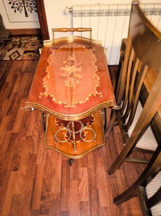 Mesa camarera vintage madera y metal