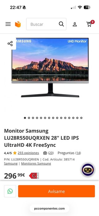 Monitor Samsung 28 4K UR55 (U28R550)