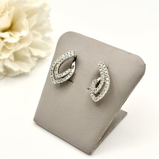 Pendientes Oro Blanco 14kt y Diamantes