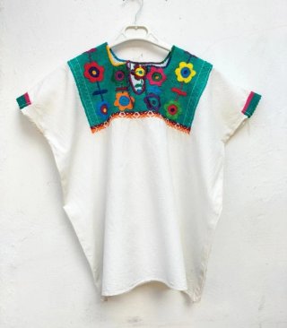 Camisa Huipil Mexicana Bordada a Mano