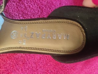 Sandalias Marypaz Tacon Brillantes Negro/Oro