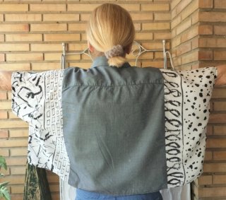 Camisa vintage gris y blanca