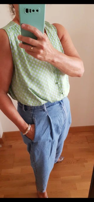 Blusa Sfera Verde Lunares Talla XL