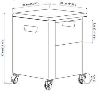 Mueble Almacenamiento IKEA con Ruedas 35x47 cm