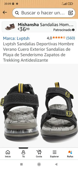 Sandalias chico negras y multicolor