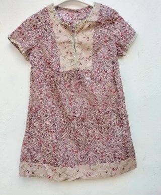 Camisa bohemia étnica beige y rosa