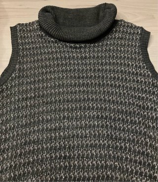 Mini Vestido / Maxi Jersey Cuello Alto Gris