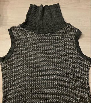 Mini Vestido / Maxi Jersey Cuello Alto Gris