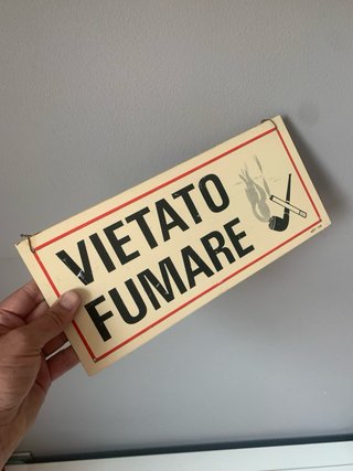Insegna Vietato Fumare Vintage