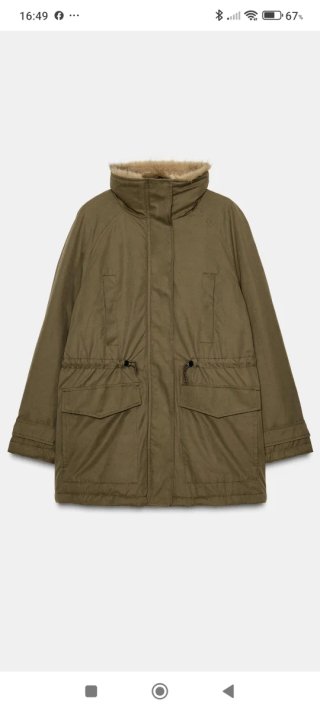 Parka Zara acolchada interior pelo