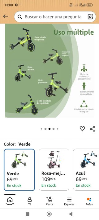 Triciclo Besrey 5 en 1 Verde
