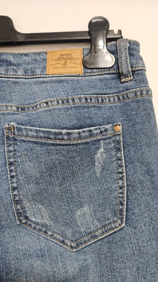 Pantalón vaquero desgastado azul talla M
