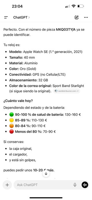 Apple Watch SE 40mm Rosa 1ª Gen