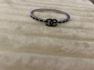 Pulsera Chanel CC Plata y Negro