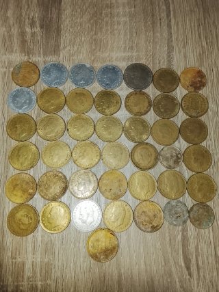 Monedas antiguas Juan Carlos I y Franco